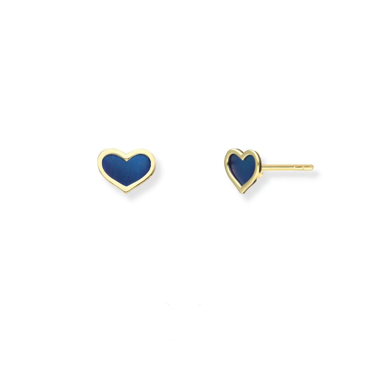 24ct Gold Plated Titanium Heart Stud Earrings
