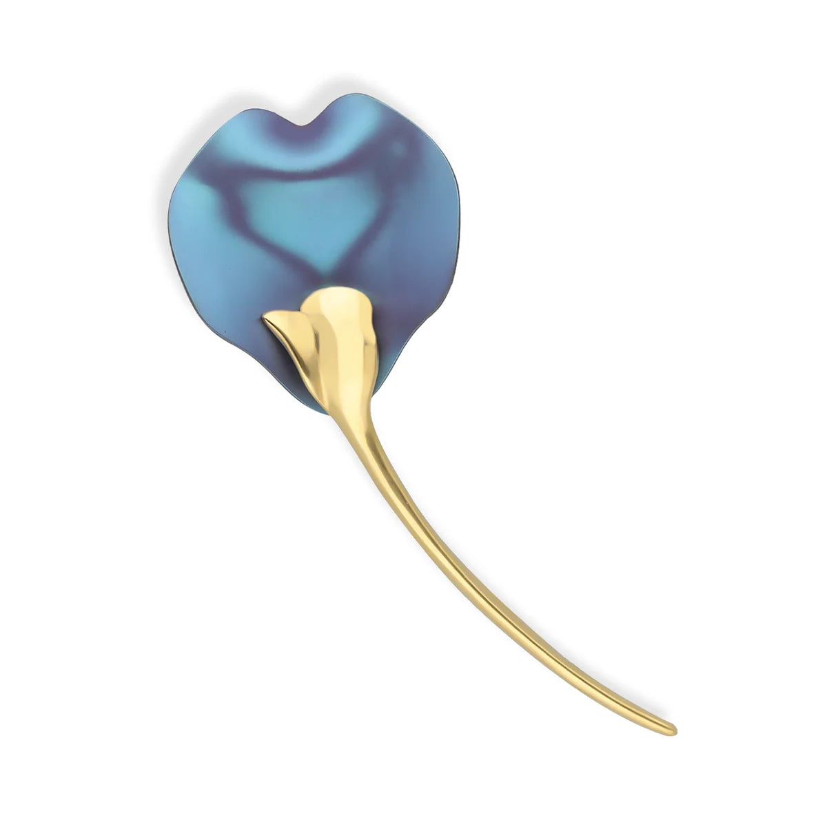 Titanium Petal Brooch 24ct Gold Plated