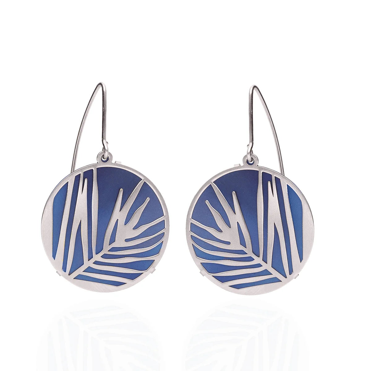 Sterling Silver Palm Frond Titanium Earrings