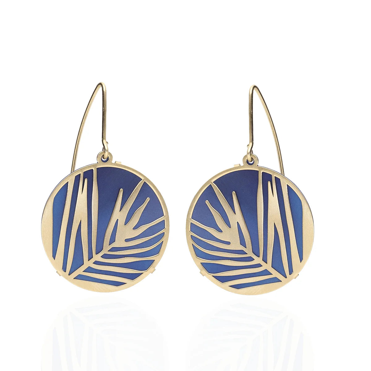 24ct Gold Plated palm Frond Titanium Earrings