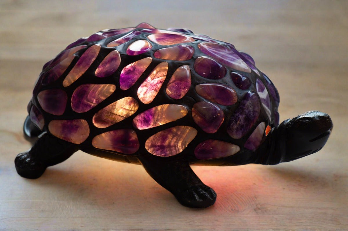 Amethyst Turtle Lamp
