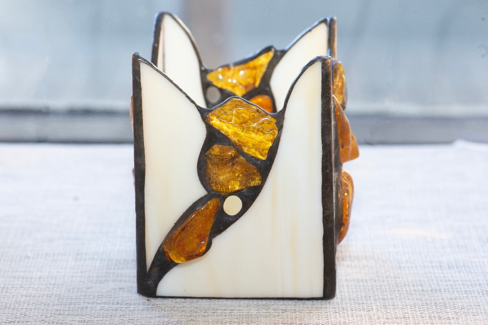 Amber & German Glass Tealight