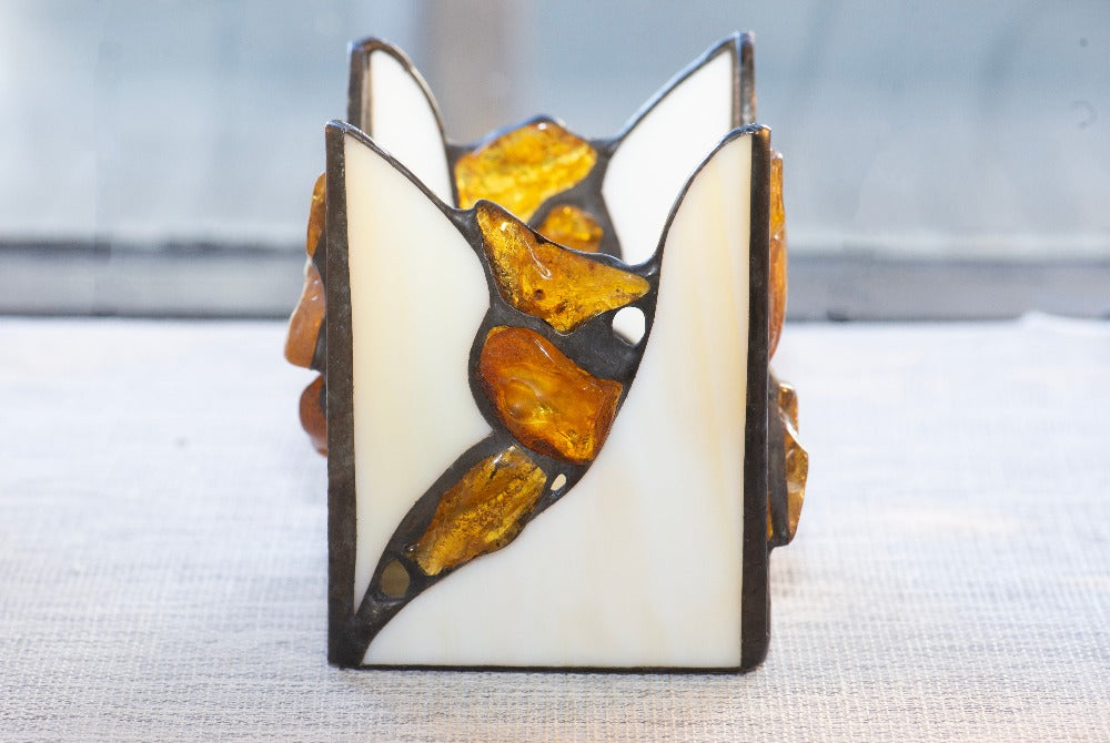 Amber & German Glass Tealight