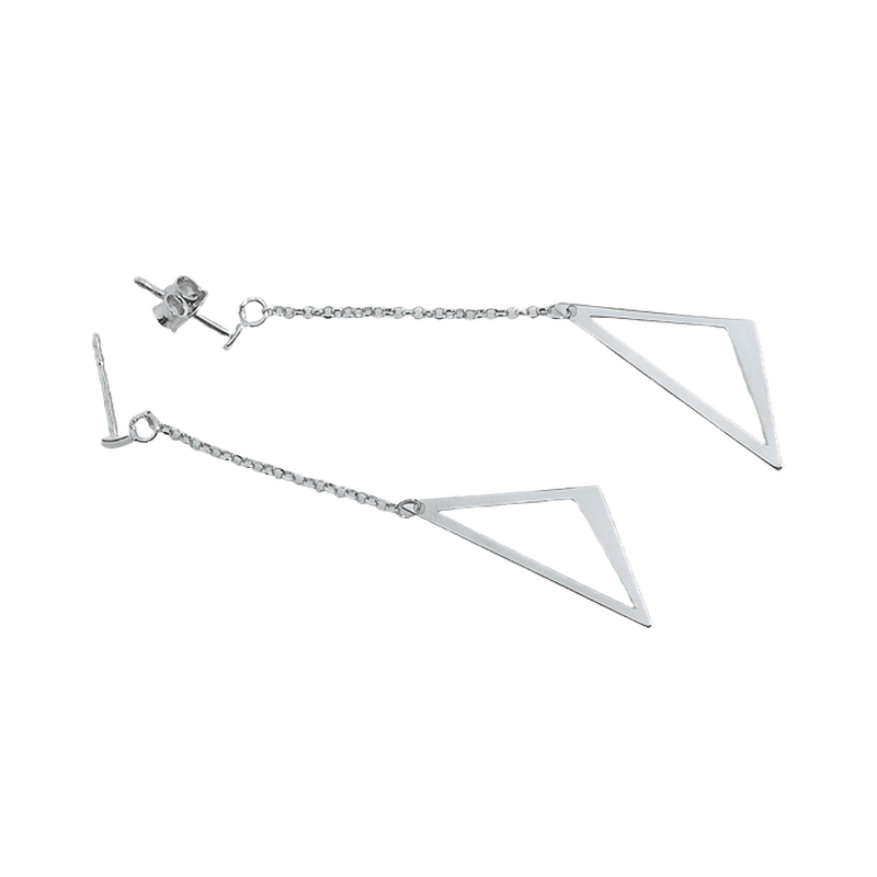 Geometric Allure Sterling Silver Drop Earrings