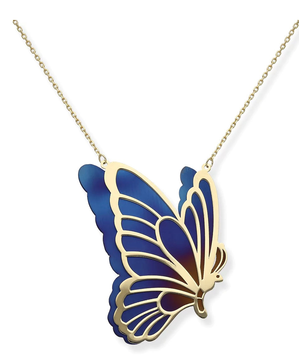 Titanium Butterfly Necklace