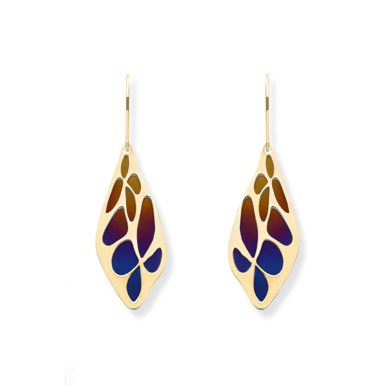 Titanium Leaf Earrings