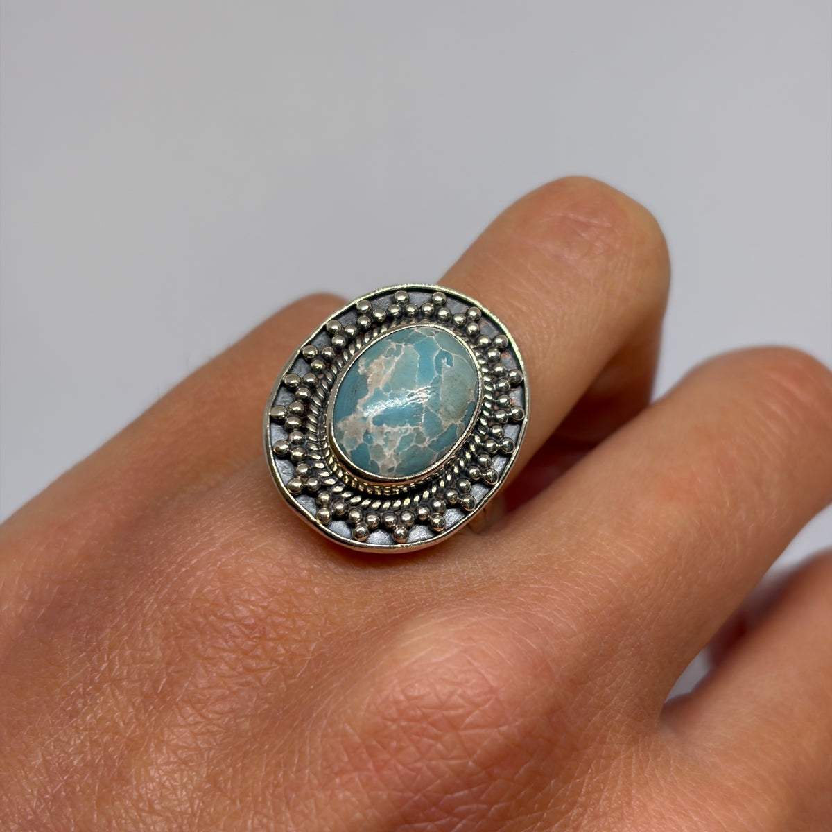 Sterling Silver Turquoise Oval Ring