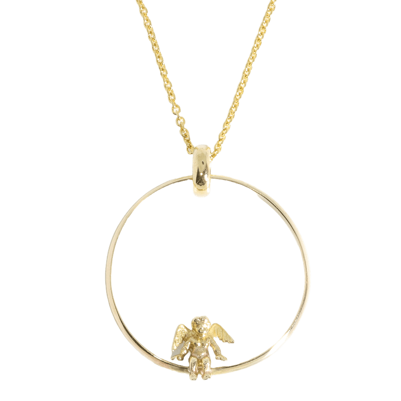 Guardian Angel Gold Pendant Necklace
