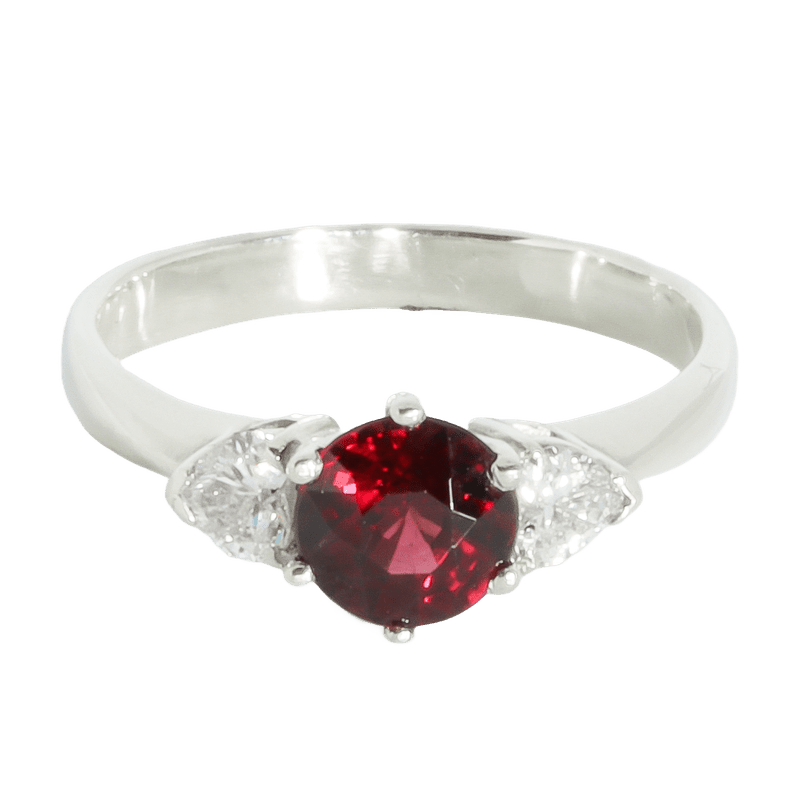 Crimson Elegance Garnet and Diamond Ring