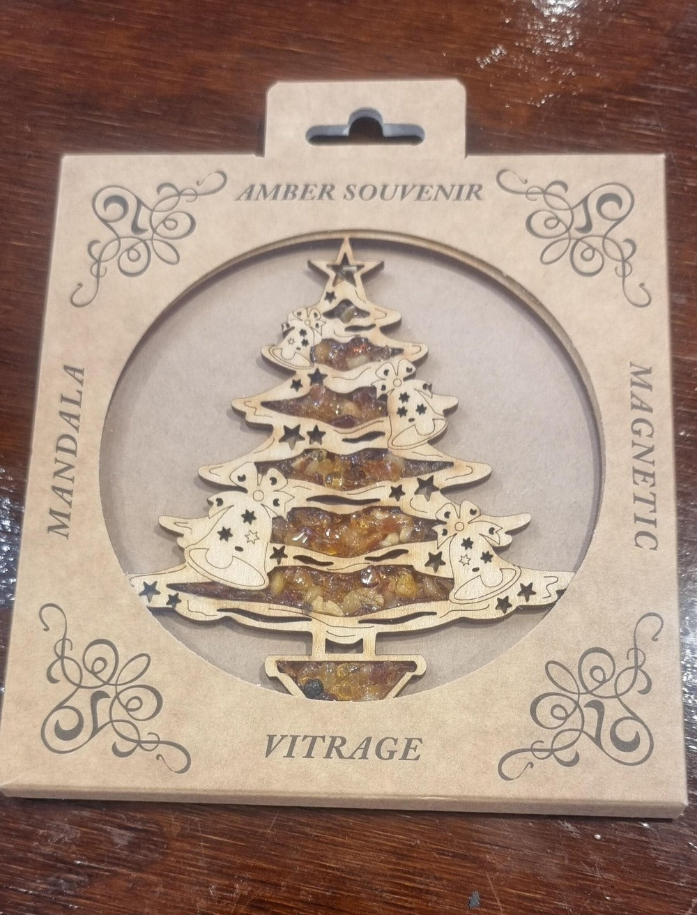Laser Cut, Handmade Amber Wooden Christmas Decorations