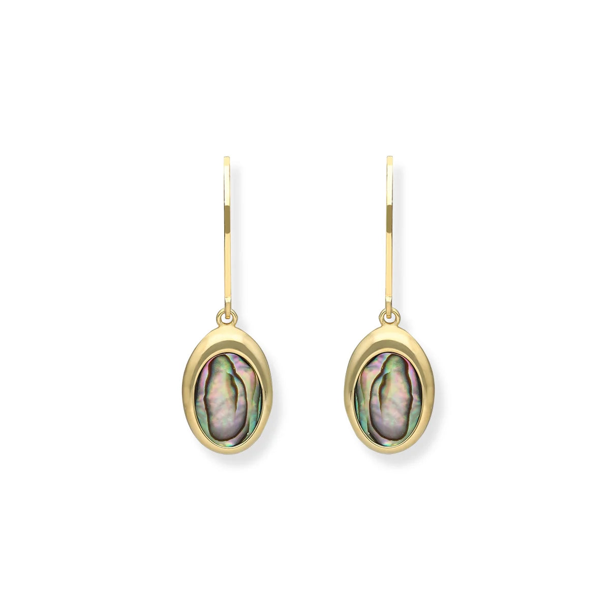 MOP 24ct Gold Plated Oval Earrings