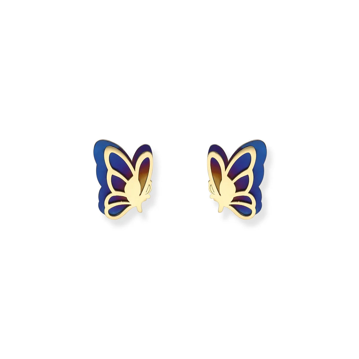 24ct Gold Plated Titanium Butterfly Stud Earrings