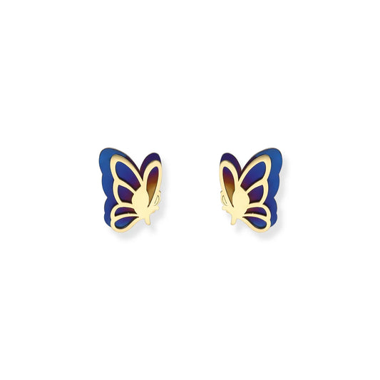 24ct Gold Plated Titanium Butterfly Stud Earrings