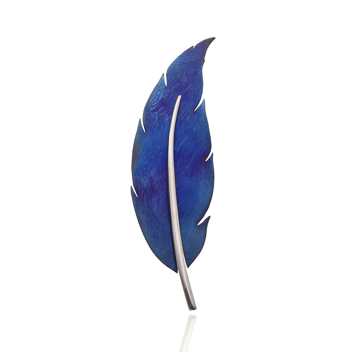 Silver Titanium Multi Coloured Leaf Brooch