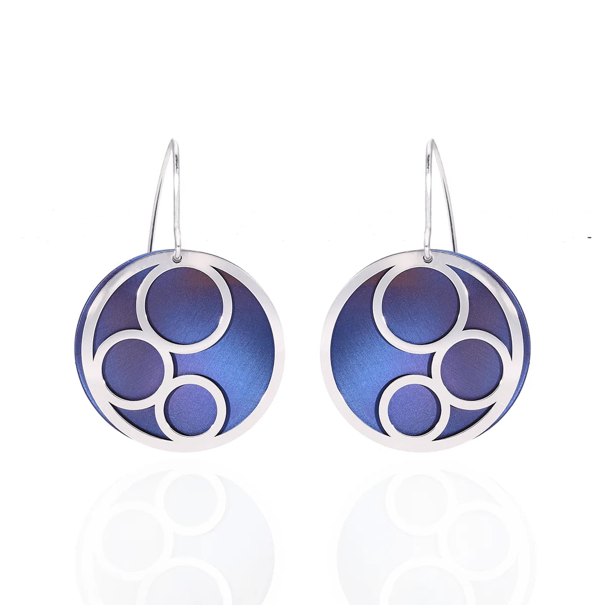 Titanium Sterling Silver Circle earrings