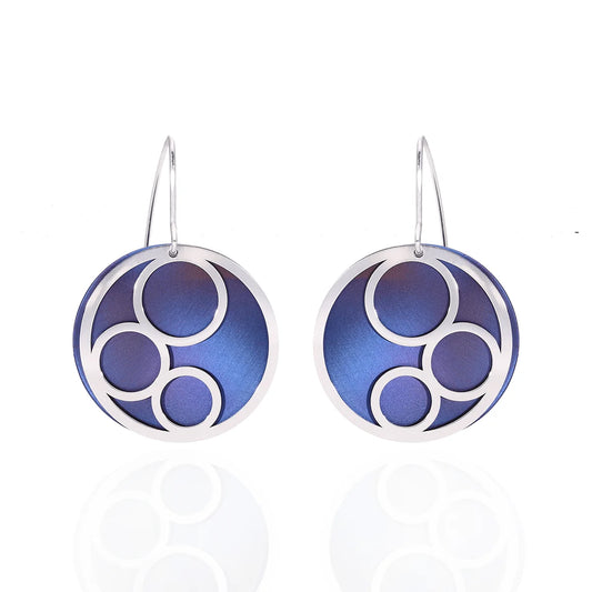 Titanium Sterling Silver Circle earrings
