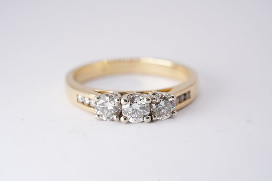18ct Yellow and White Gold Trilogy Ring