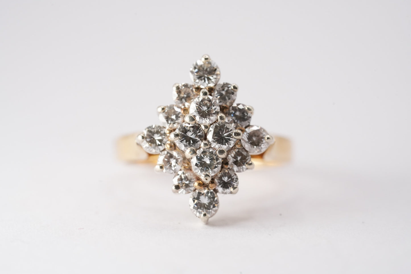 18ct Yellow and White Gold Diamond Ring