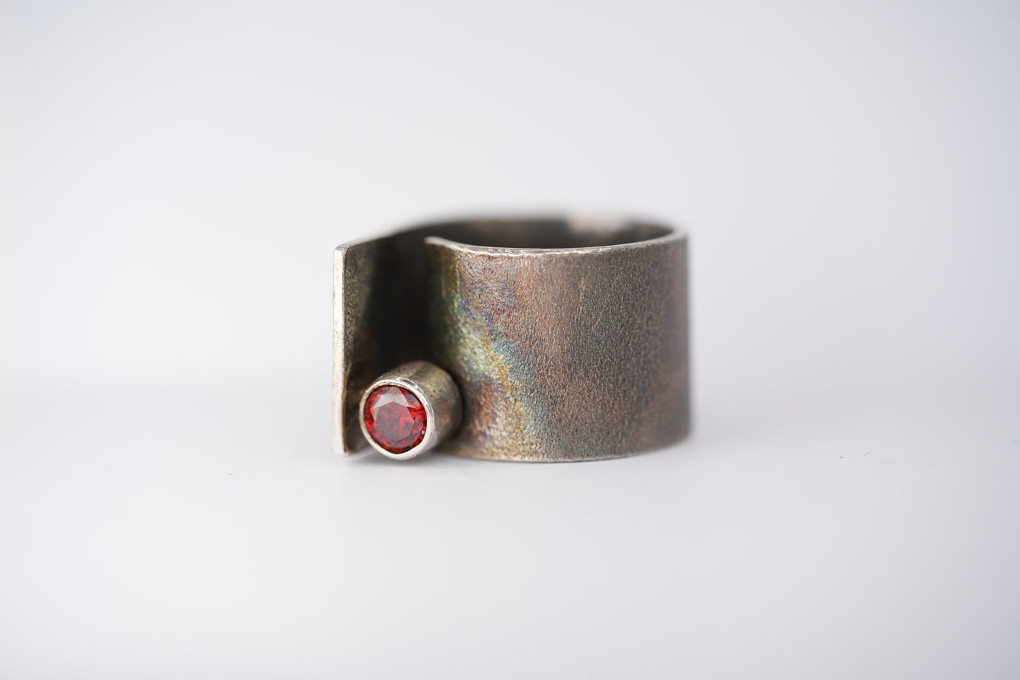 Silver Garnet Ring