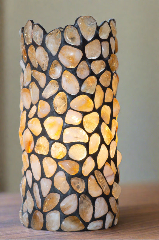 Genuine Citrine Gemstone Lamp