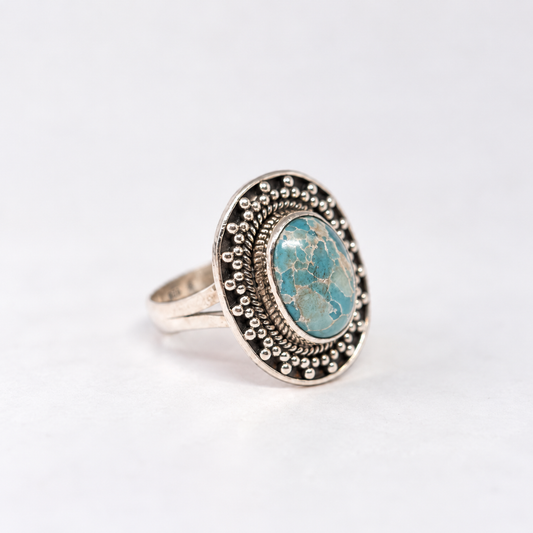 Sterling Silver Turquoise Oval Ring