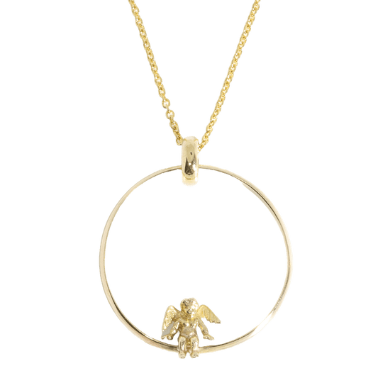 Guardian Angel Gold Pendant Necklace